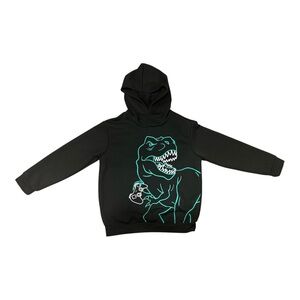 SHEIN Black Hoodie with Dinosaur Graphic